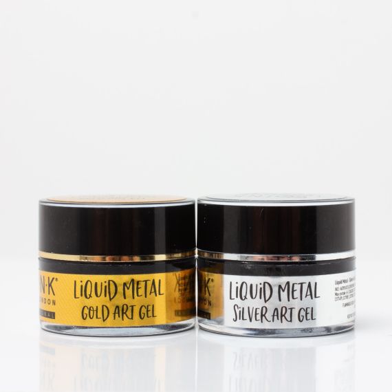 Liquid Metal Nail Art Gel - Silver & Gold Duo (2 x 5ml) 